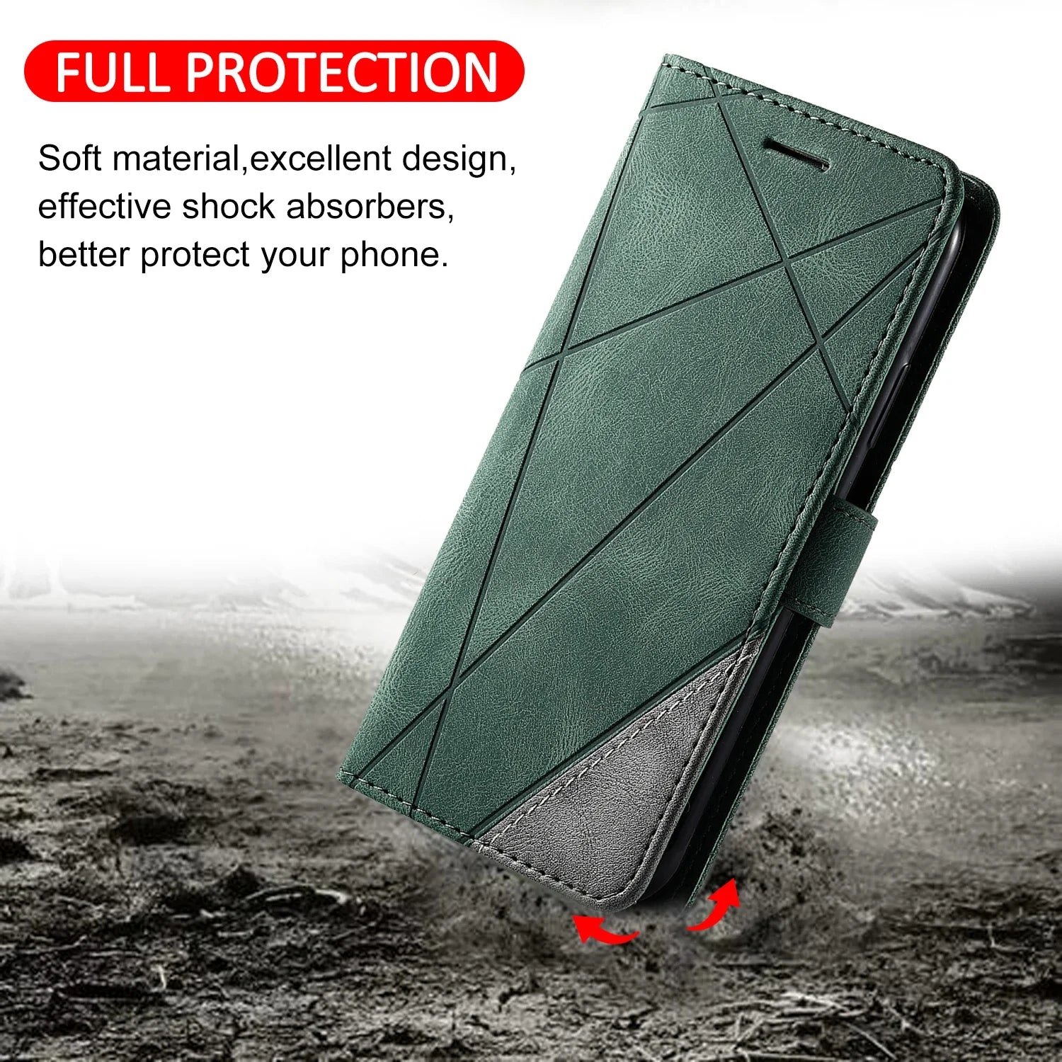 Card Slot Magnetic Leather Galaxy A, Note and S Case - DealJustDeal