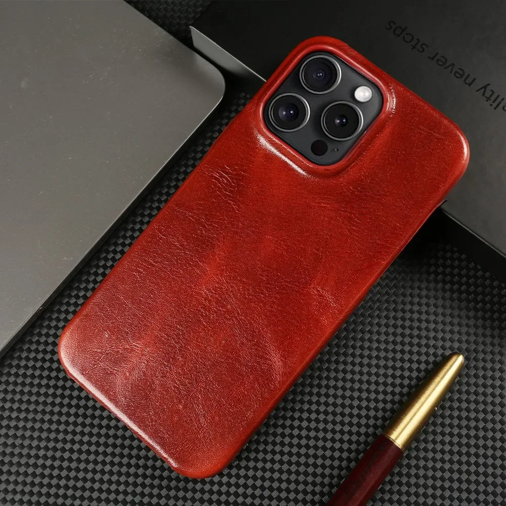 Vintage Genuine Leather Cover iPhone Case - DealJustDeal