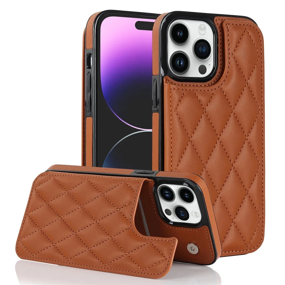 Leather Retro Card Holder Flip iPhone for iPhone Case - DealJustDeal