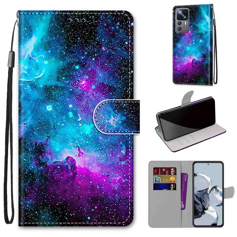 Wallet Stand Book Flower Pattern Flip Leather Galaxy A Case - DealJustDeal