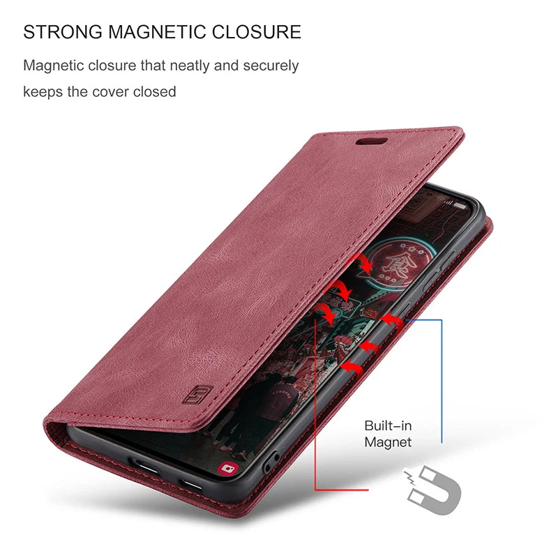 Magnet Leather Wallet Galaxy Note and S Case - DealJustDeal