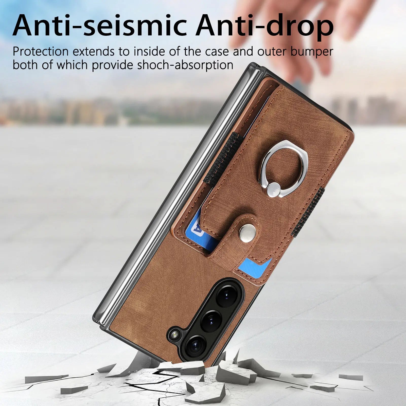 Ultra Thin Anti-Drop Magnetic Leather Wallet Galaxy Z Fold Case - DealJustDeal