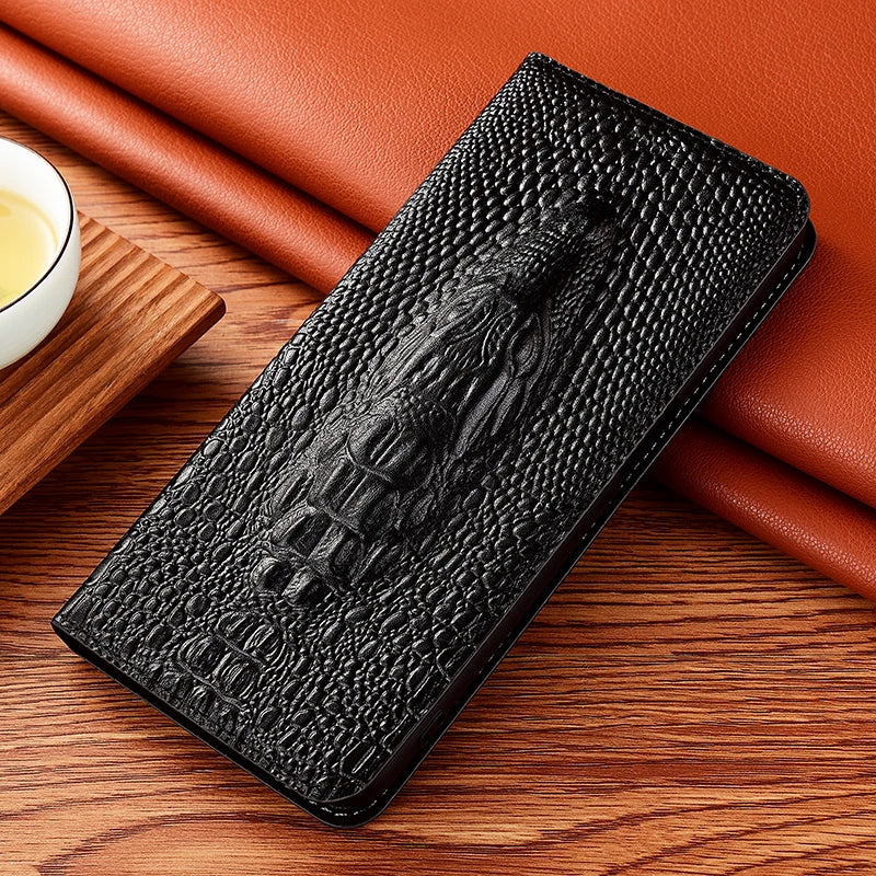 Crocodile Head Genuine Flip Leather Galaxy S Case - DealJustDeal