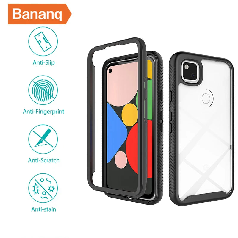 Soft Frame Transparent Hybrid Rugged Armor Silicone Google Case - DealJustDeal