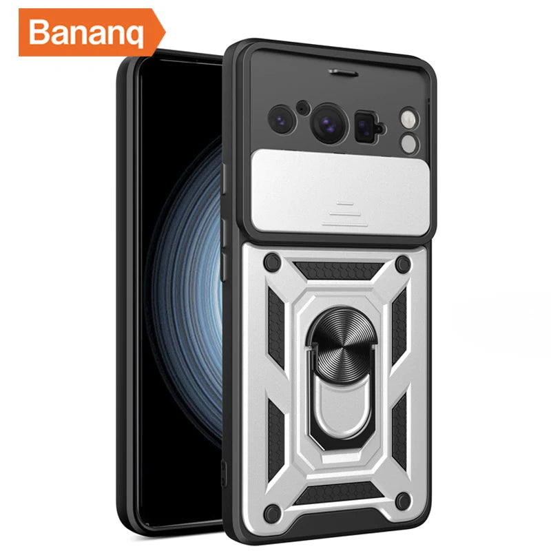 Slide Camera Lens Protection Magnetic Ring Stand Armor Google Case - DealJustDeal