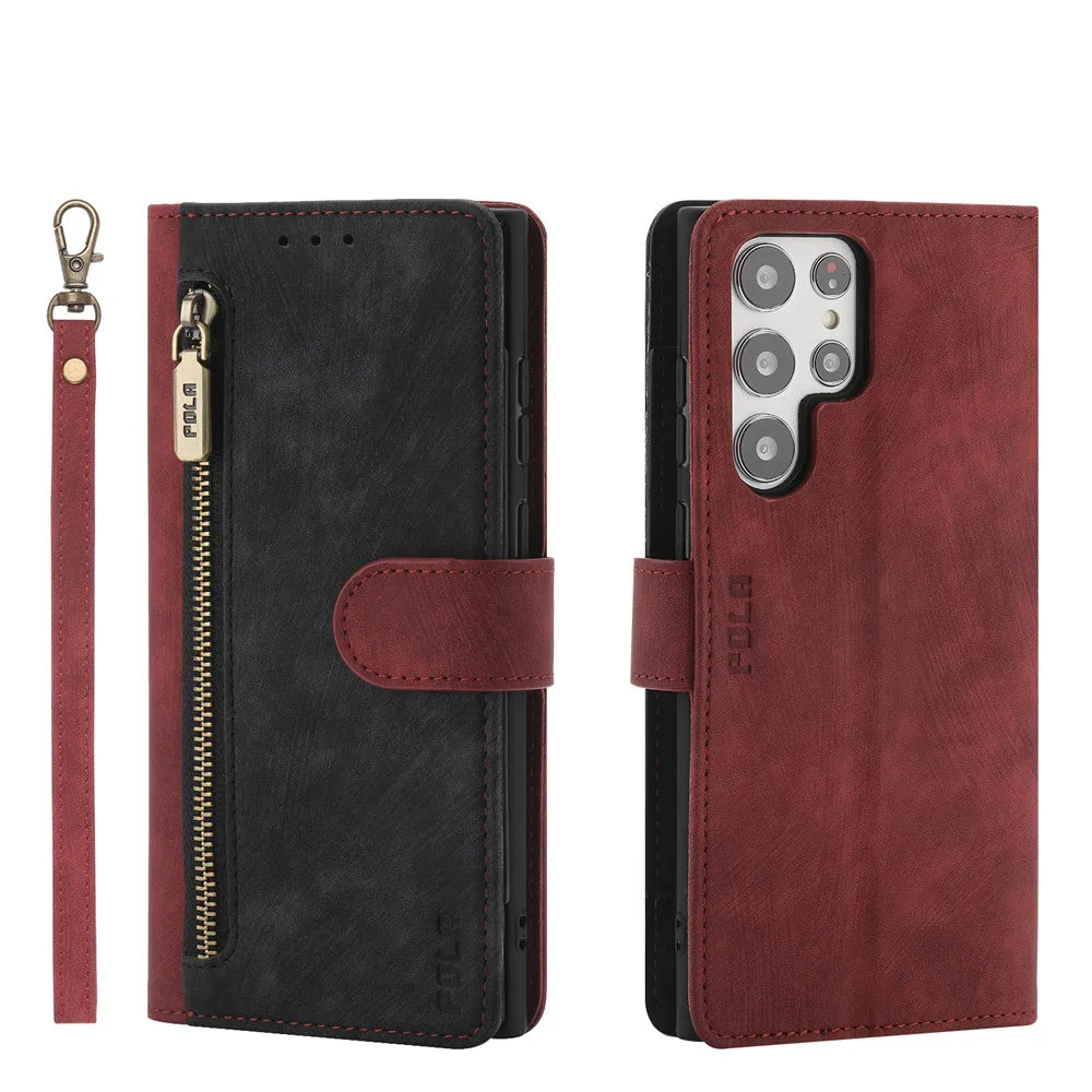 Flip Leather Zipper Galaxy S Case - DealJustDeal