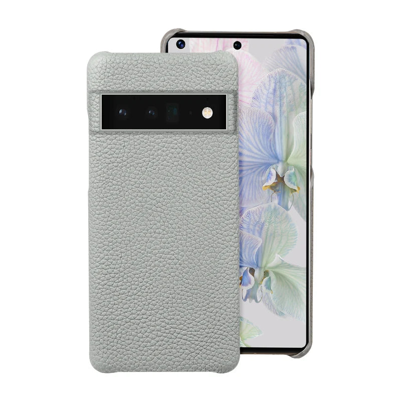 Litchi Grain Half-Inclusive Genuine Cowhide Leather Google Case - DealJustDeal