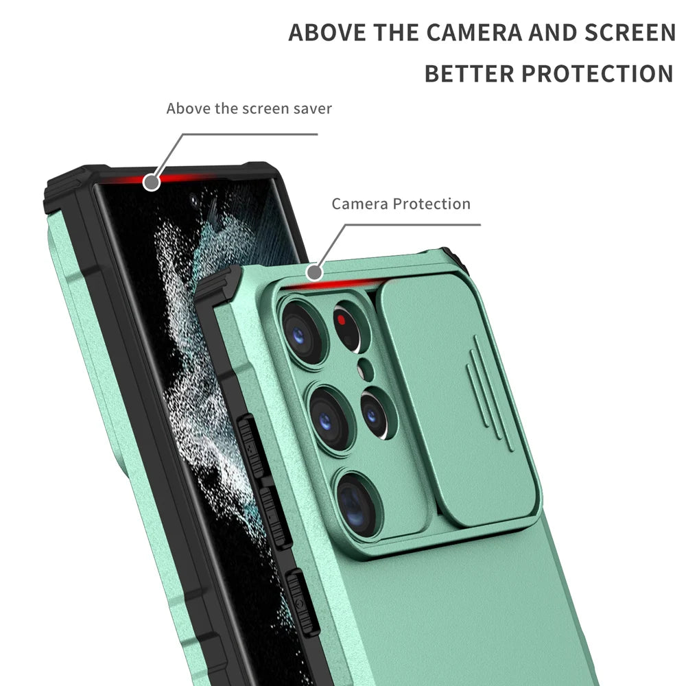 Slide Camera Lens Protection Stand Shockproof Galaxy Note Case - DealJustDeal