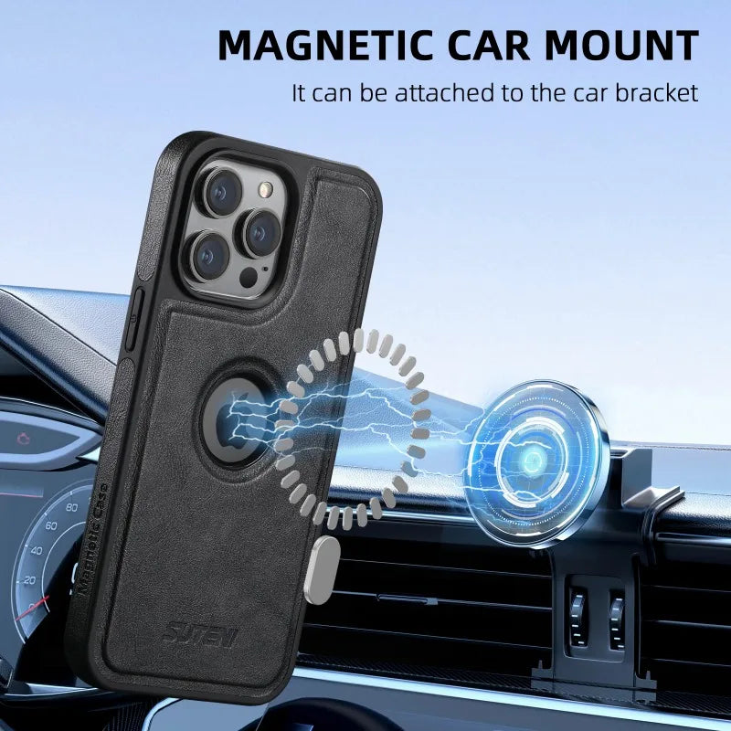 2 in 1 Detachable Wallet Magnetic PU Leather iPhone Case - DealJustDeal