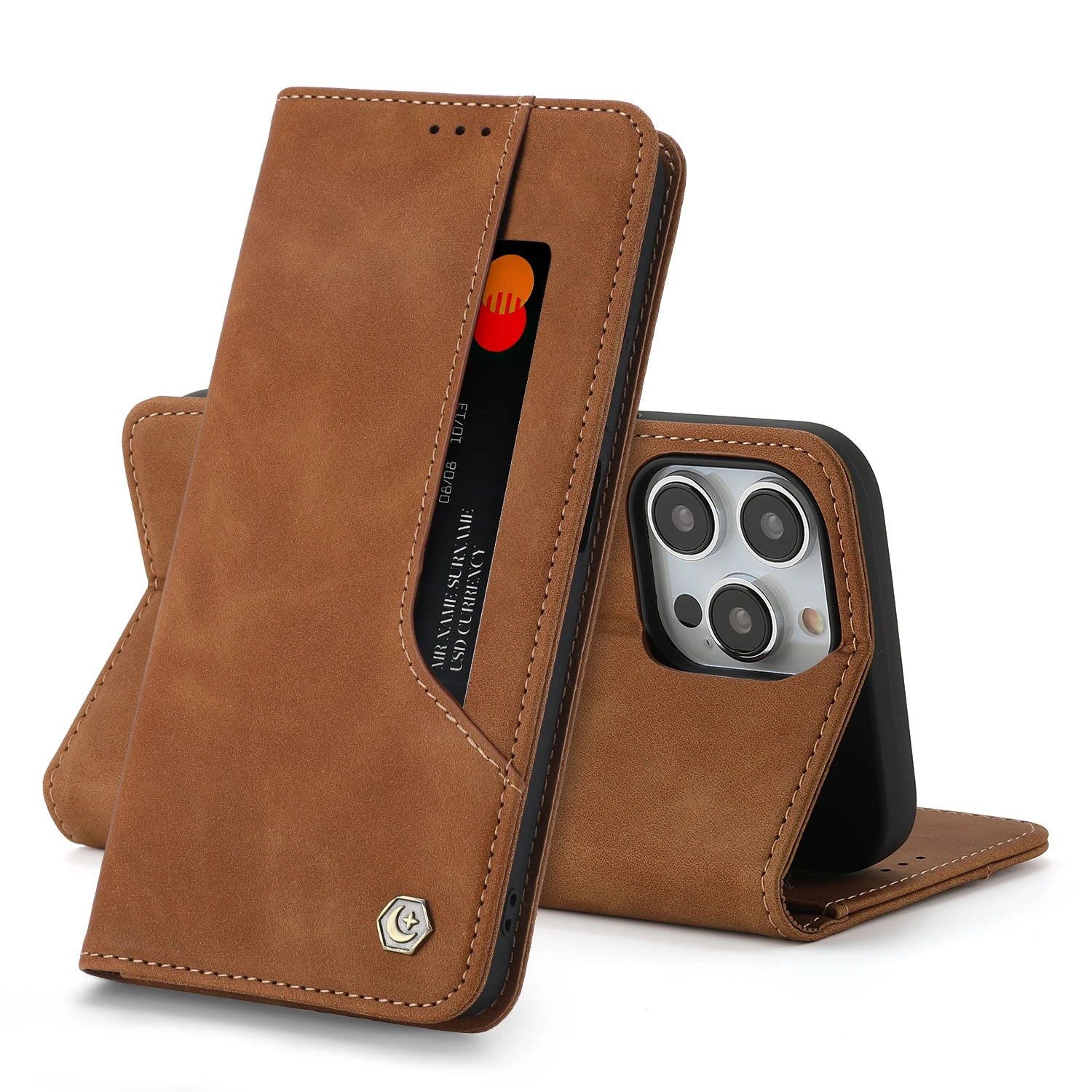 Magnetic Flip Wallet Card Slot Leather iPhone Case - DealJustDeal