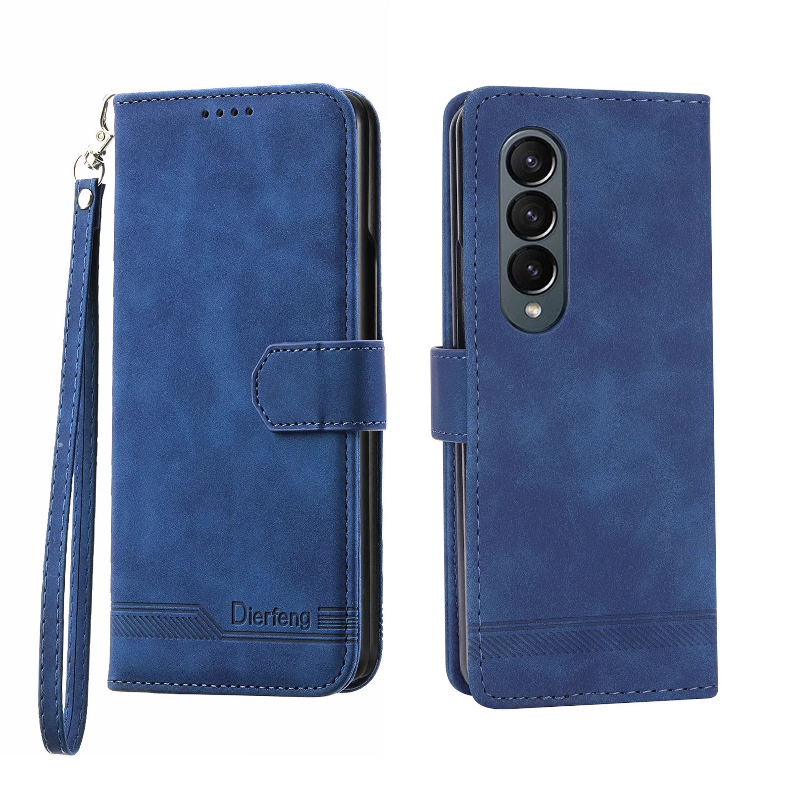 Hand Strap Wallet Cards Hinge Leather Galaxy Z Fold Case - DealJustDeal