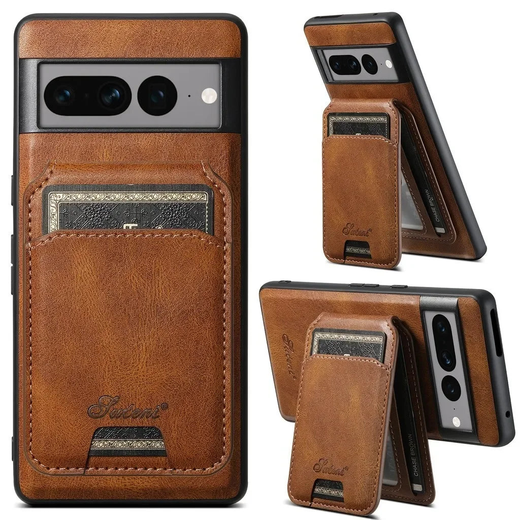 Detachable Magnetic Card Wallet Leather Google Case - DealJustDeal