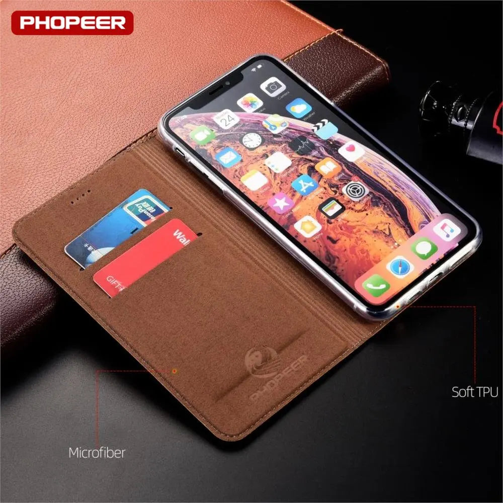 Ostrich Genuine Leather Flip Galaxy Note Case - DealJustDeal