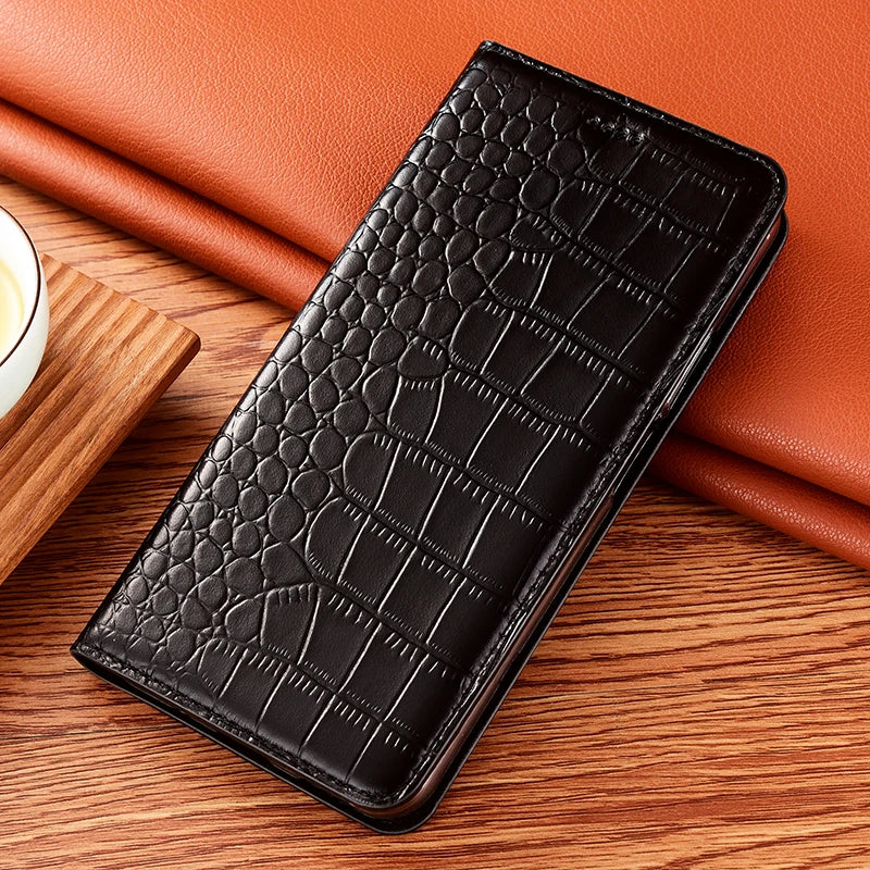 Flip Wallet Crocodile Pattern Genuine Leather Galaxy S Case - DealJustDeal