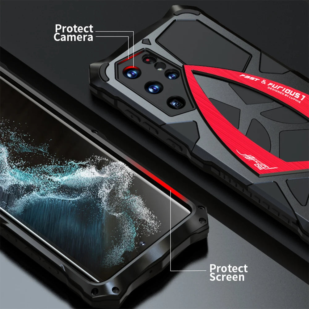 Rugged Metal Armor Cover Bumper Galaxy A and S Case - DealJustDeal