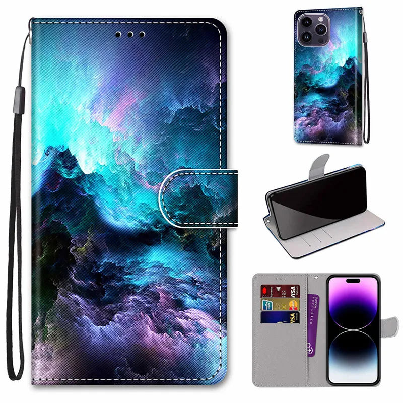 Wallet Stand Book Flip Leather Galaxy A Case - DealJustDeal