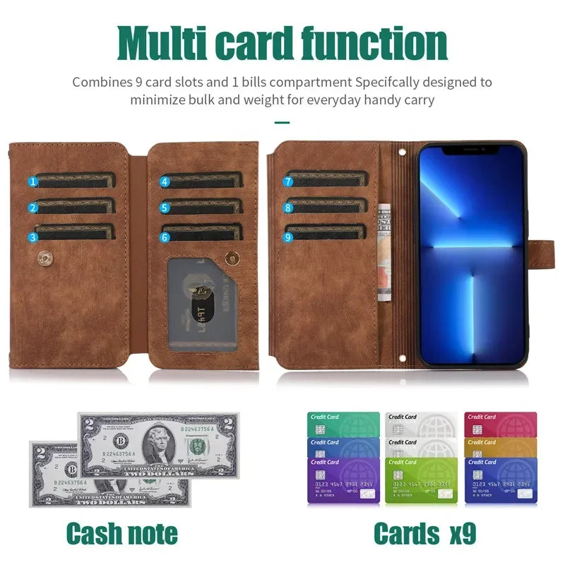 Zipper Wallet Flip Leather Galaxy Note and S Case - DealJustDeal