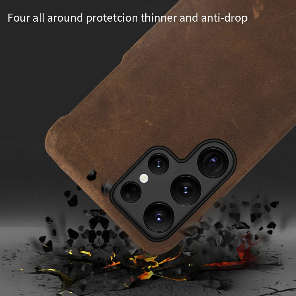 Genuine PULL-UP Leather Galaxy Note and S Case - DealJustDeal