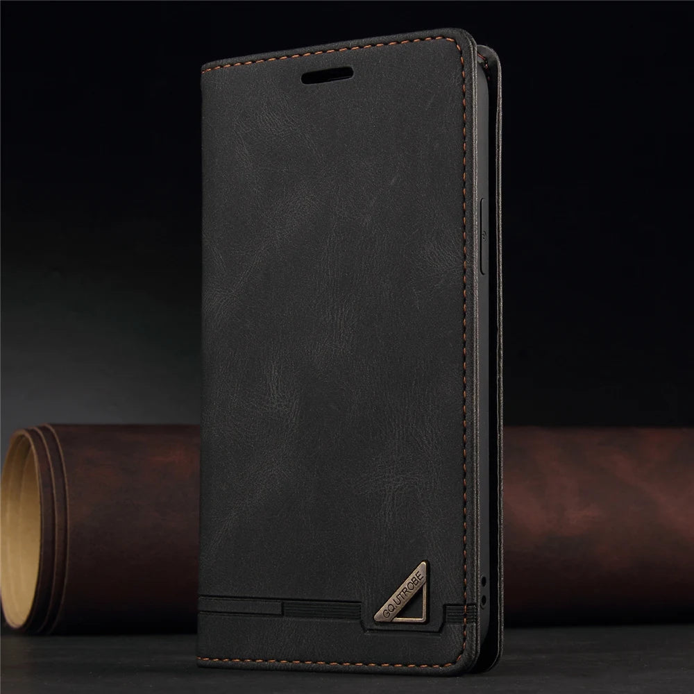 Flip Wallet Anti-theft Brush Leather Galaxy A and M Case - DealJustDeal