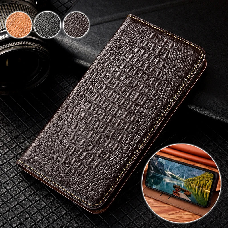 Magnetic Flip Wallet  Vintage Genuine Leather Galaxy S Case - DealJustDeal