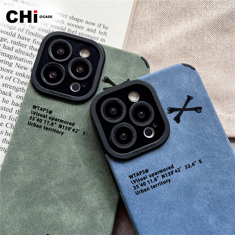 Lens Protective cover Fashion Skeletons Labels Silicone Lambskin iPhone Case - DealJustDeal