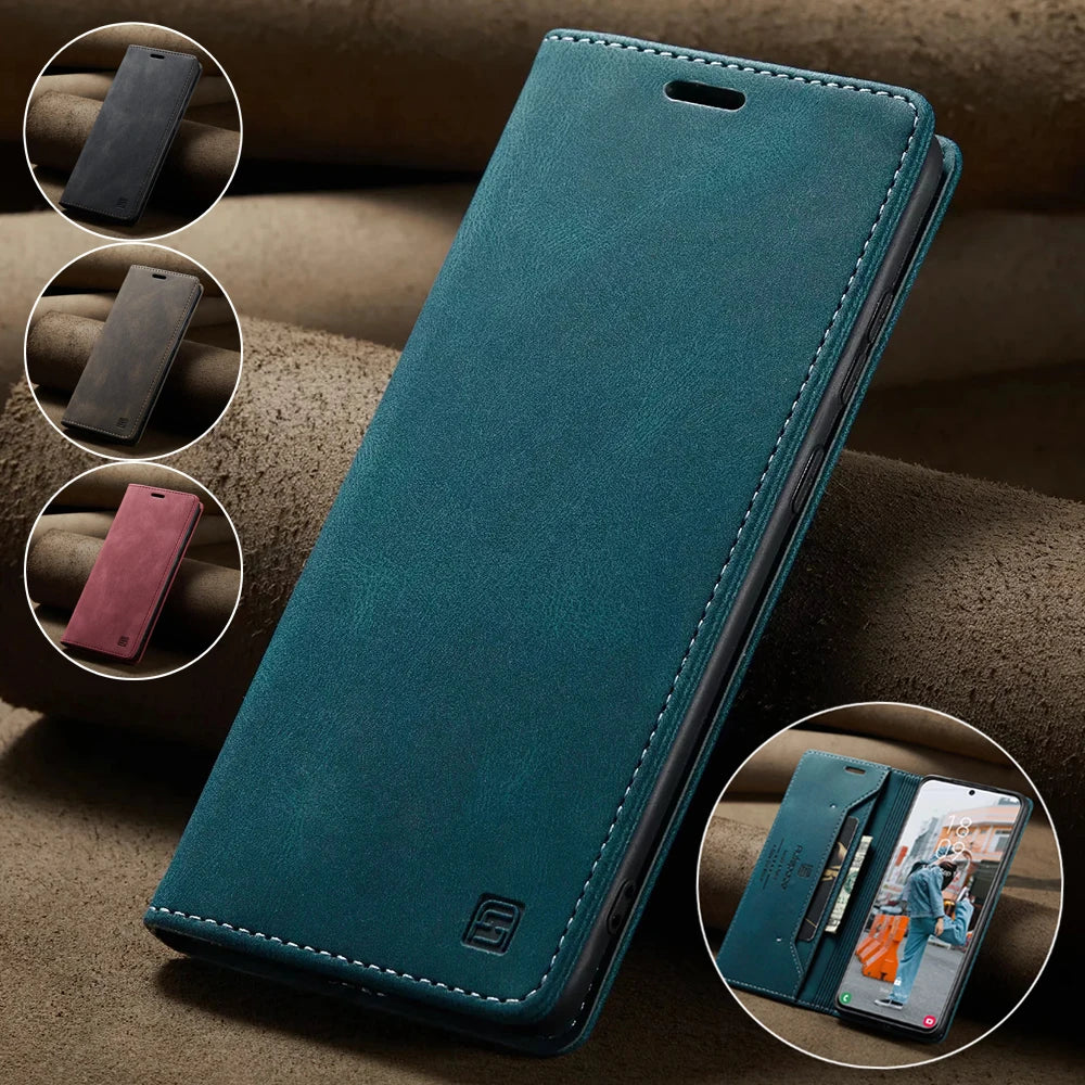 Wallet Folio Flip Leather Galaxy A and S Case - DealJustDeal