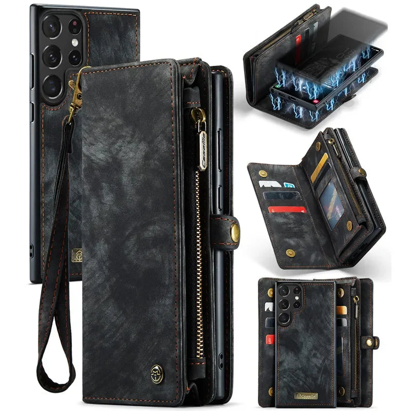 Lanyard Flip Leather Wallet Card Galaxy A, Note and S Case - DealJustDeal