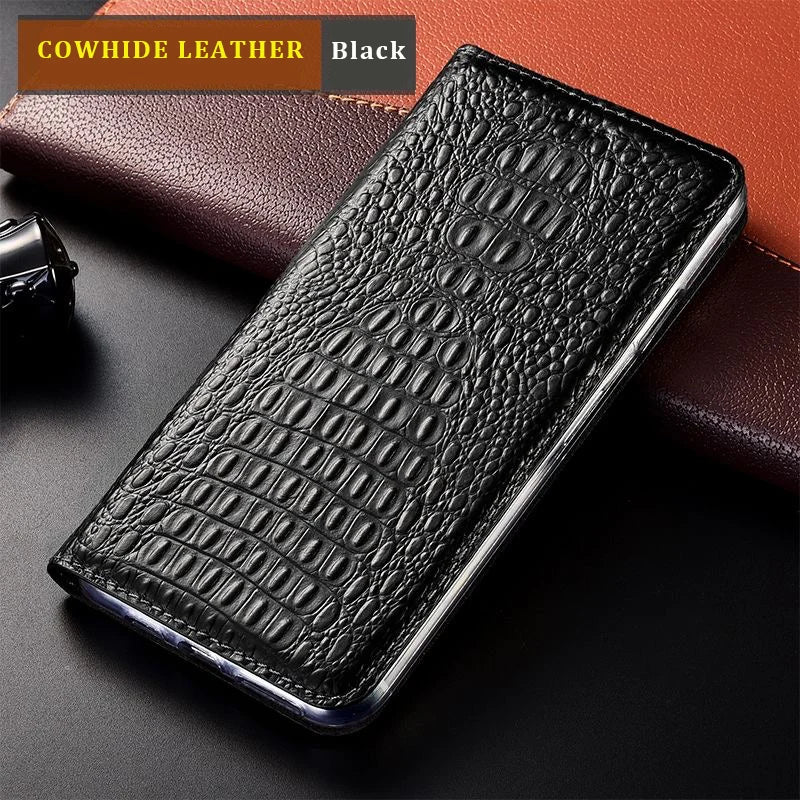 Magnetic Crocodile Pattern Cowhide Genuine Leather Galaxy S Case - DealJustDeal