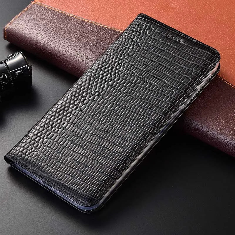 Lizard Grain Flip Genuine Leather Galaxy F Case - DealJustDeal