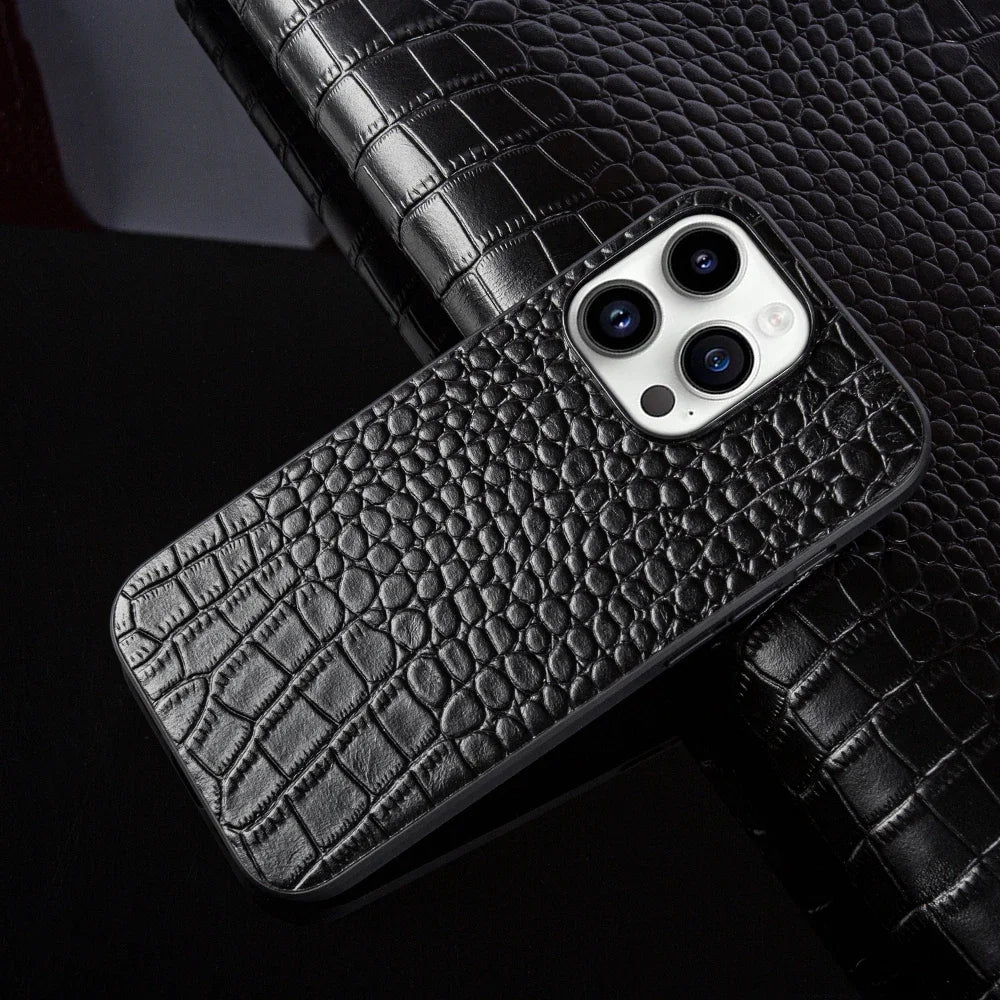 Cowhide Half-Inclusive Genuine Leather iPhone Case - DealJustDeal