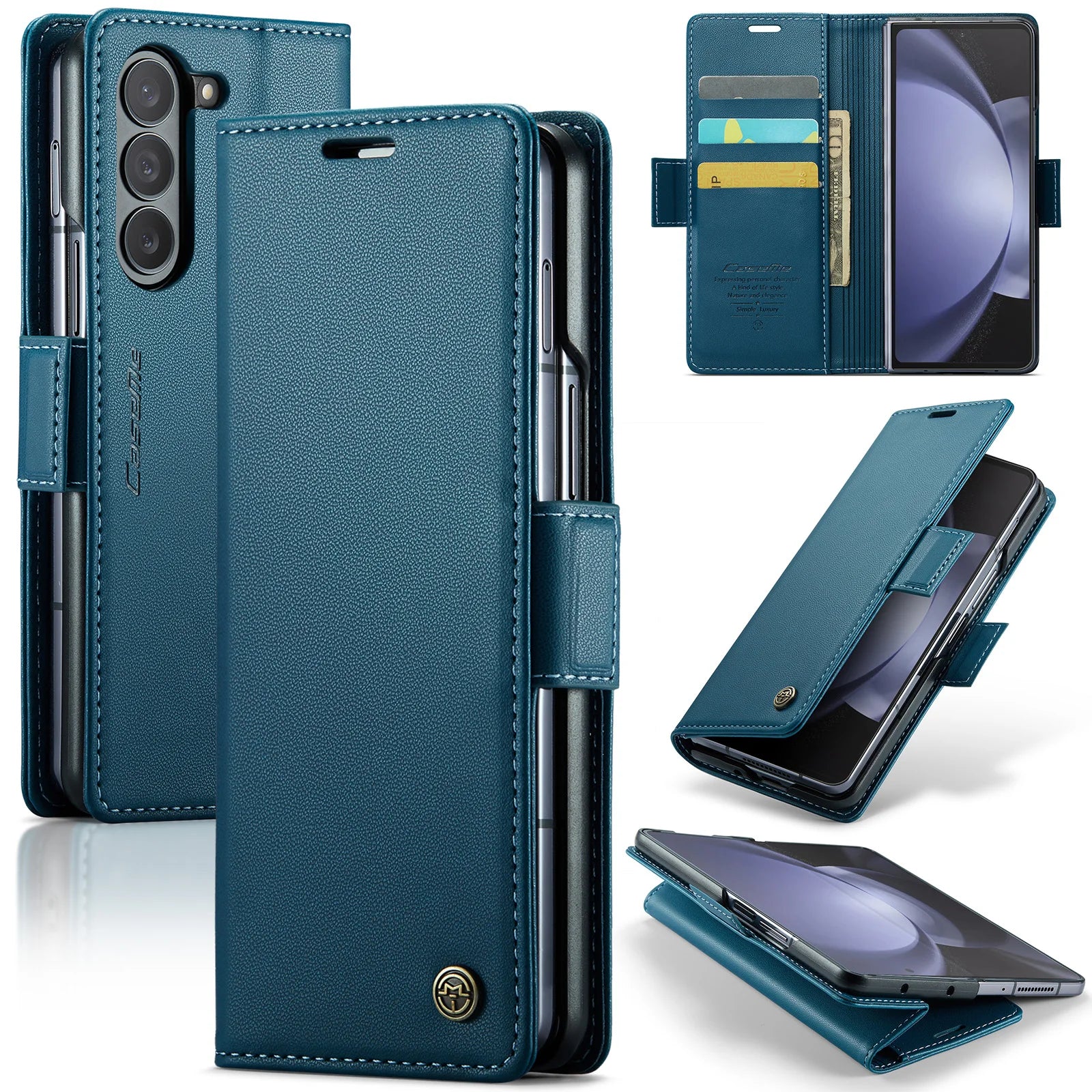 Magnetic Kickstand Card Holder Wallet Leather Galaxy Z Fold Case - DealJustDeal