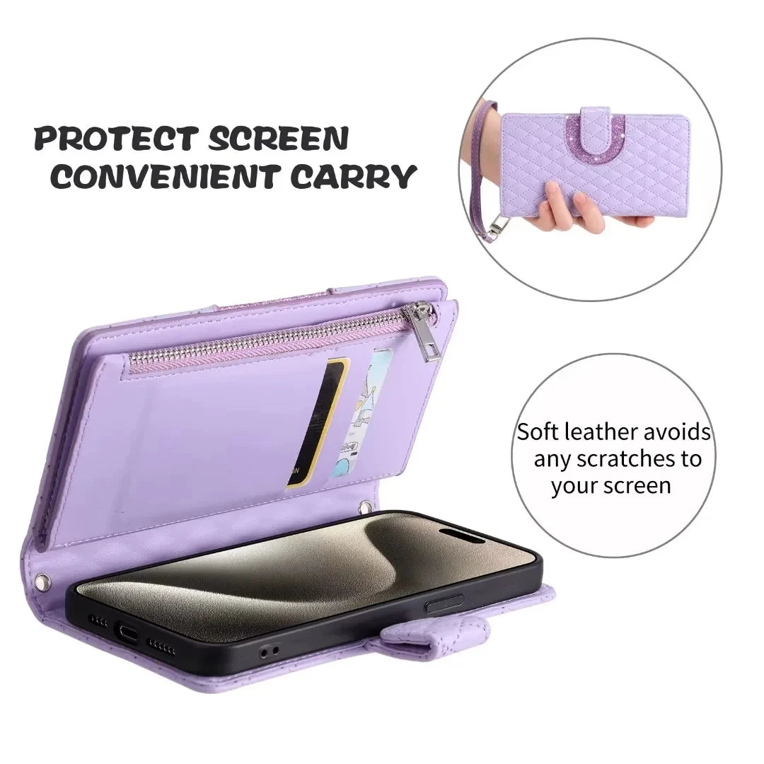 Flip Leather Zipper Wallet Galaxy S Case - DealJustDeal