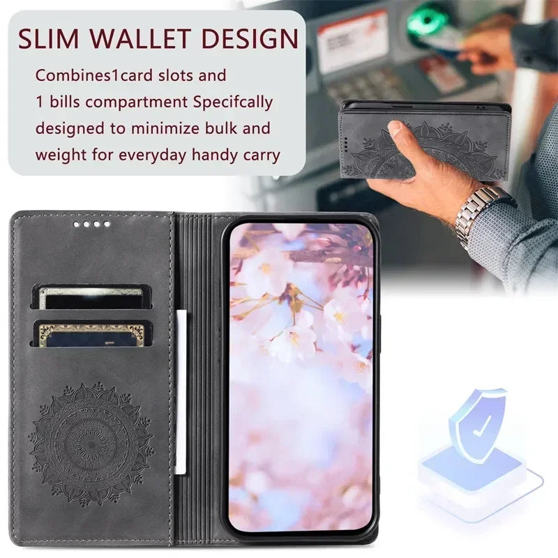 Magnetic Flip Wallet Leather Galaxy A Case - DealJustDeal