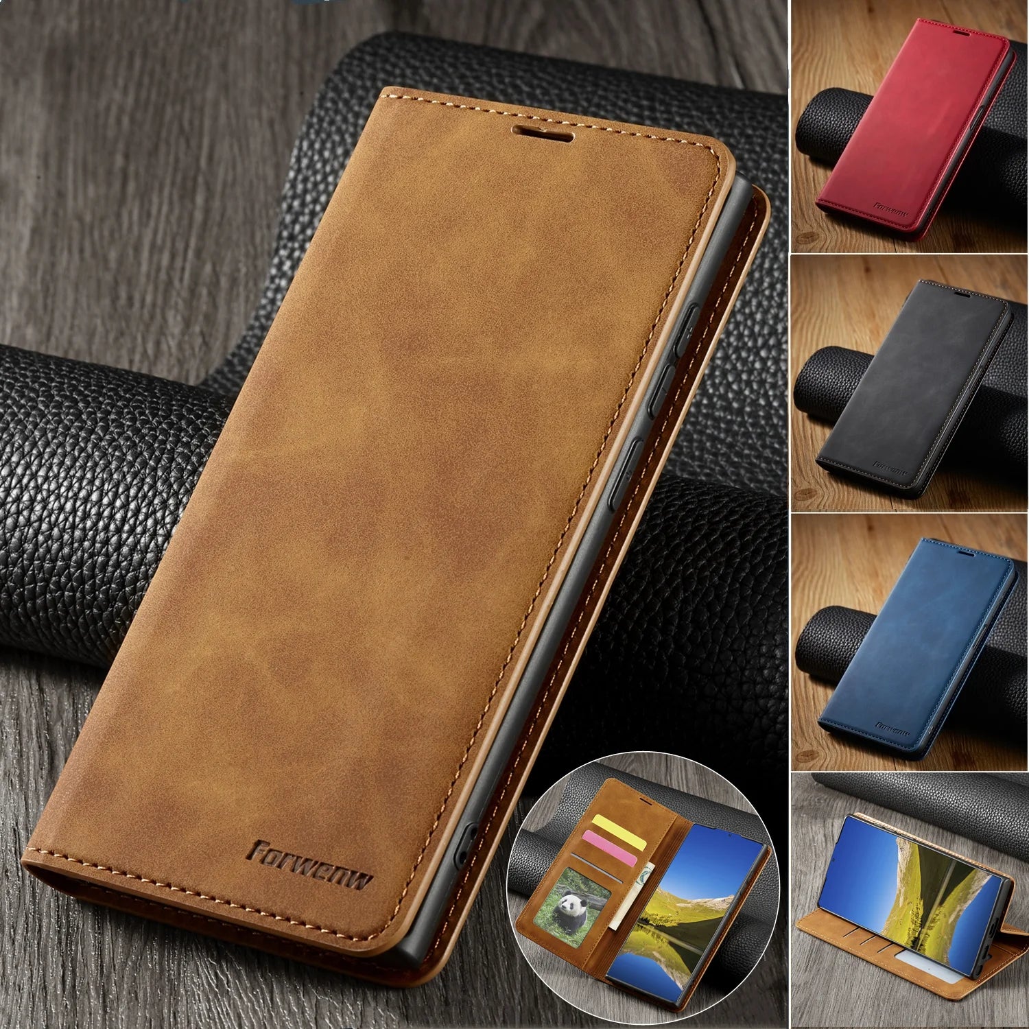 Flip Wallet Leather Galaxy A Case - DealJustDeal