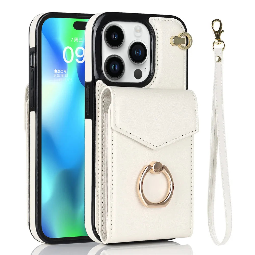 Wallet Card Holder Leather iPhone Case - DealJustDeal