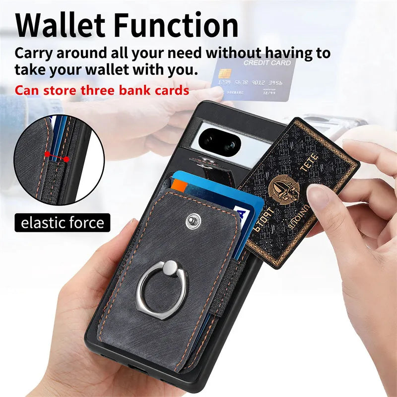 Magnetic Car Holder Wallet Leather Google Case - DealJustDeal