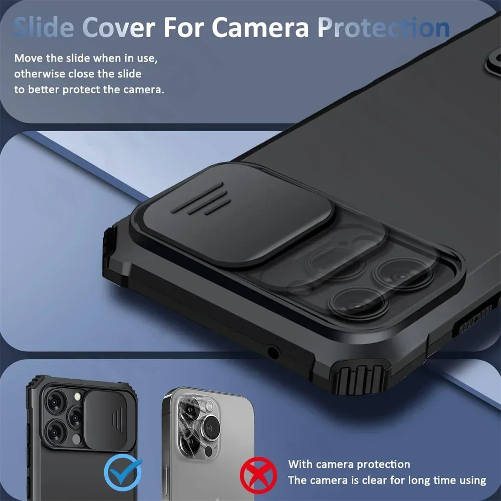 Pull Slide Camera Protection Magnetic Shockproof iPhone Case - DealJustDeal