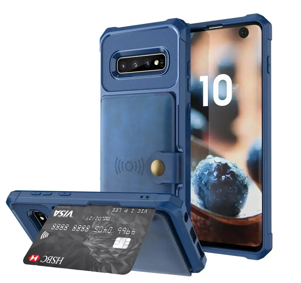 PU Leather Flip Wallet Galaxy Note and S Case - DealJustDeal