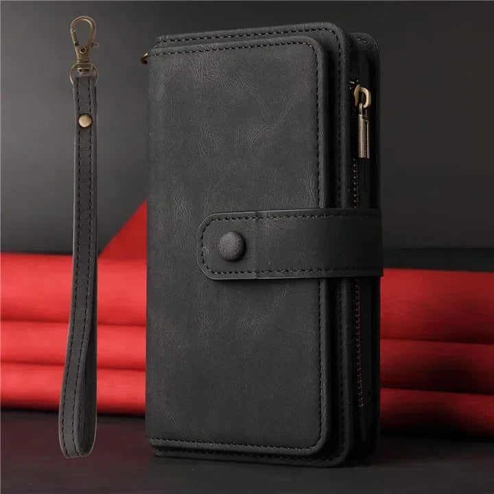 Card Slot Flip Leather Zipper Wallet Google Case - DealJustDeal