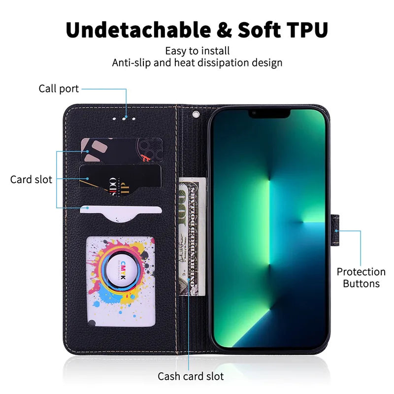 Matte Wallet Flip iPhone Case - DealJustDeal