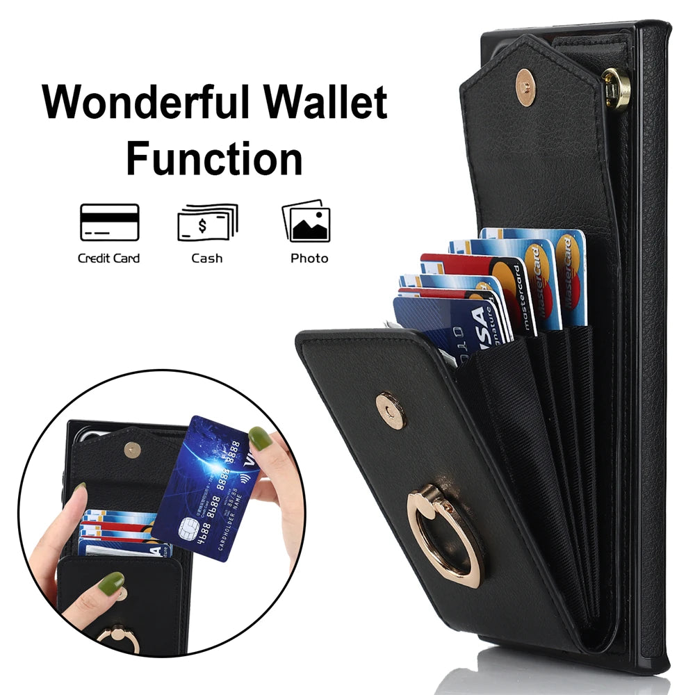 Stand Holder Wallet Leather Galaxy S Case - DealJustDeal