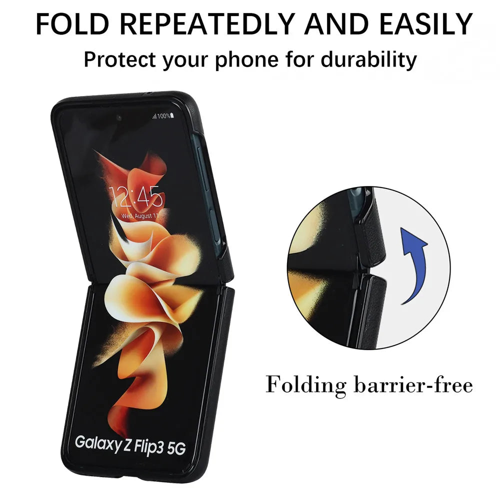 Retro Folding Leather Texture Galaxy Z Flip Case - DealJustDeal