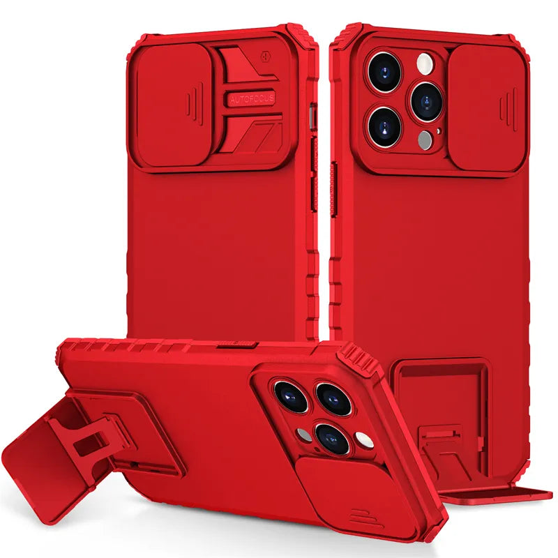 Shockproof Armor Slide Camera Lens Protect iPhone Case - DealJustDeal