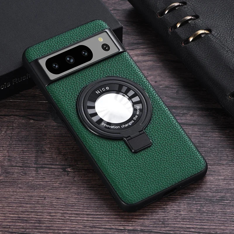 Litchi Pattern Magnetic Bracket Google Case - DealJustDeal