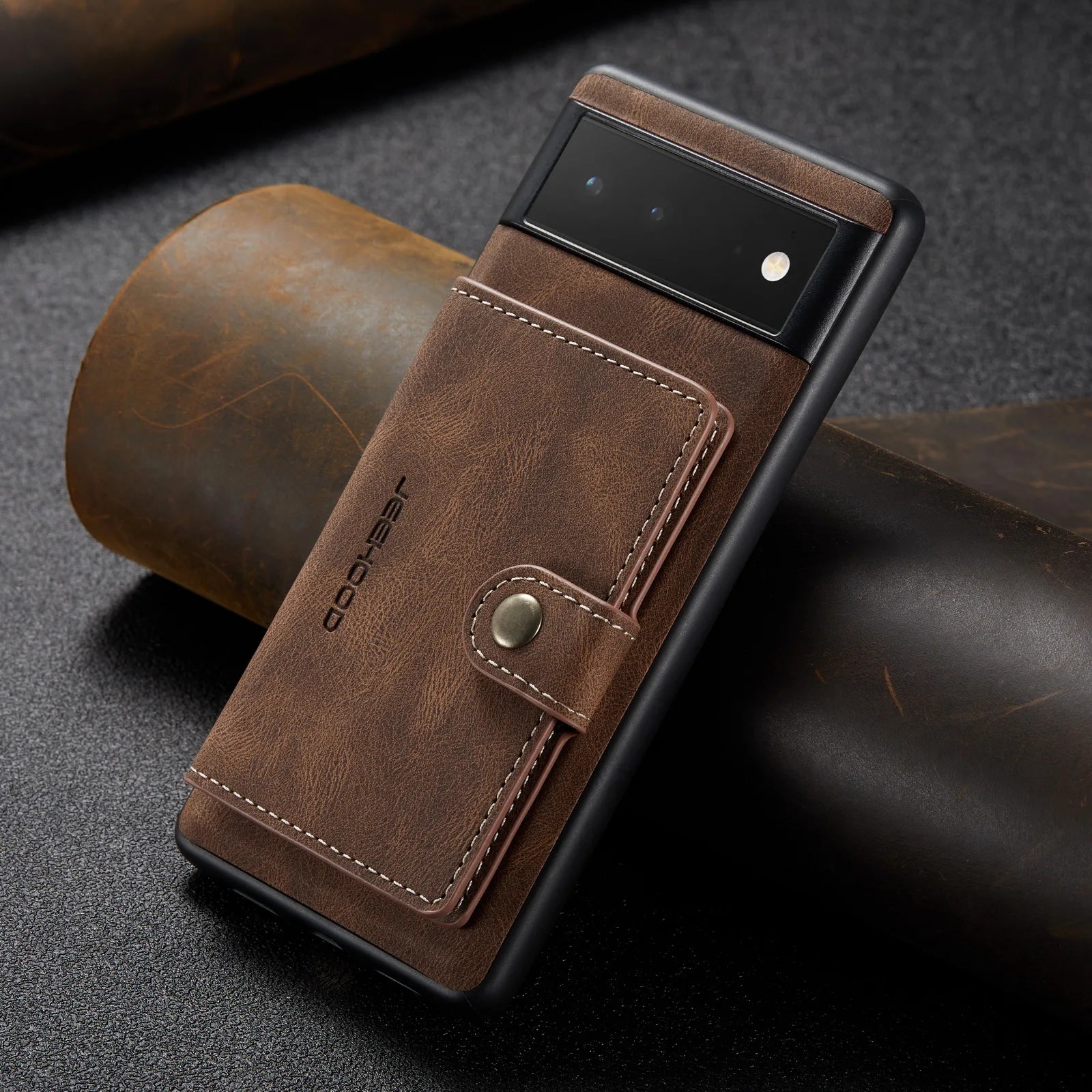 Leather Wallet Card Slot Magnetic Google case - DealJustDeal