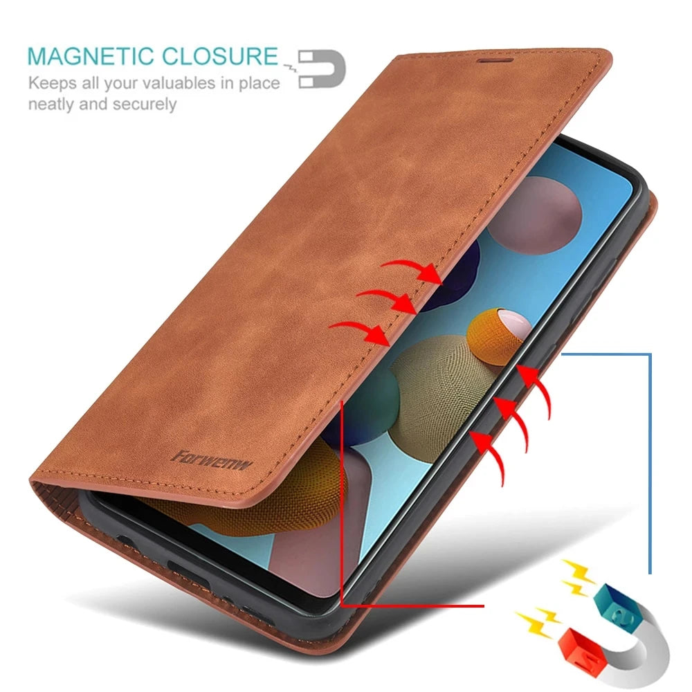 Magnetic Wallet Leather Galaxy A and M Case - DealJustDeal