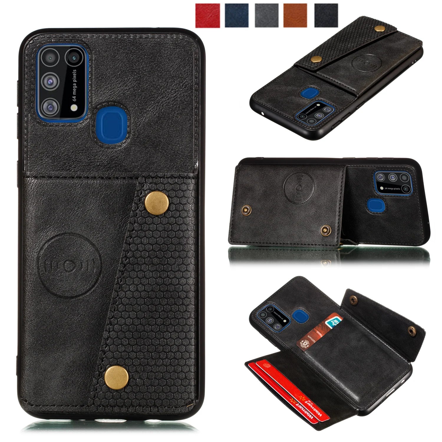 Magnetic Wallet Card Holder Galaxy F and M Case - DealJustDeal