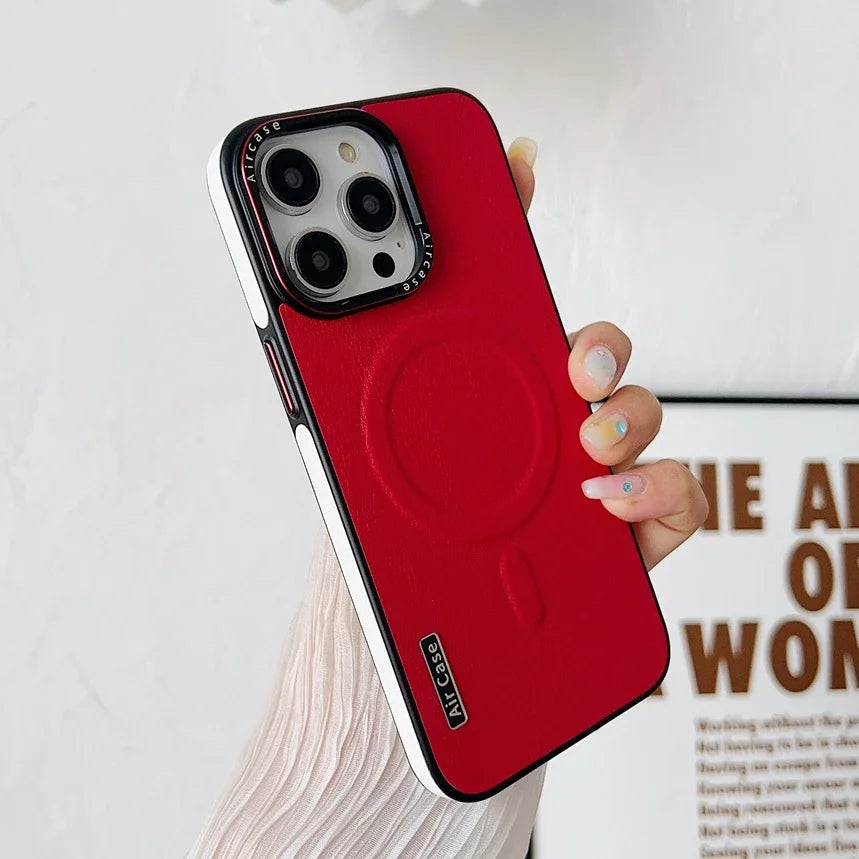 Bicolor Magnetic Masafe Leather iPhone Case - DealJustDeal