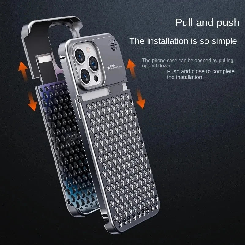 Fragrance Rimless Hollow Aluminum Heat Dissipation Shockproof iPhone Case - DealJustDeal