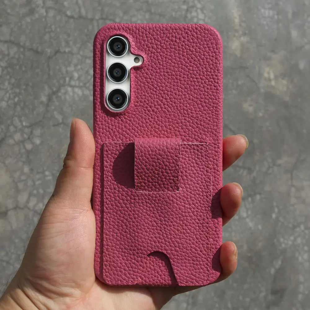 Card Holder Slot Genuine Leather Galaxy A, Note and S Case - DealJustDeal